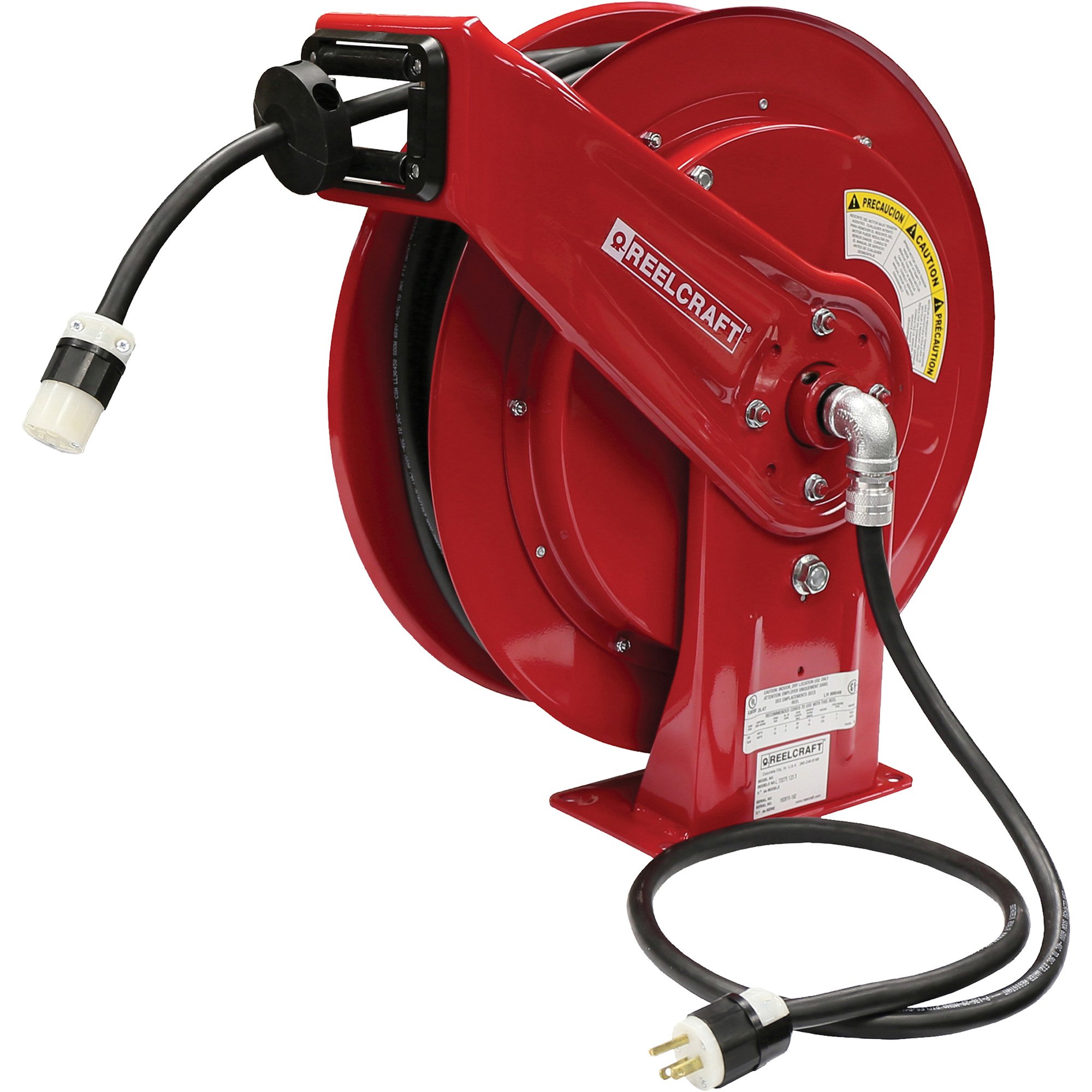 Reelcraft Retractable Cord Reel with Outlet — 100ft., 12/3, Model# L 70100 123 3A
